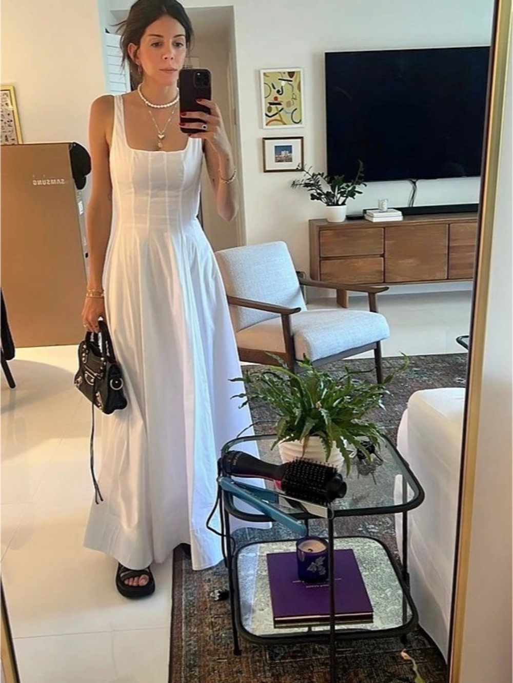 Staud - Wells Cotton Poplin Maxi Dress - White - Size 0